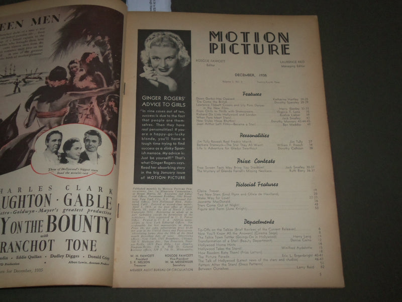 1935 DECEMBER MOTION PICTURE MAGAZINE - ANN SOTHERN COVER - SP 8562