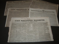 1827-1839 NATIONAL GAZETTE & LITERARY REGISTER NEWSPAPER LOT OF 5 - NP 2332