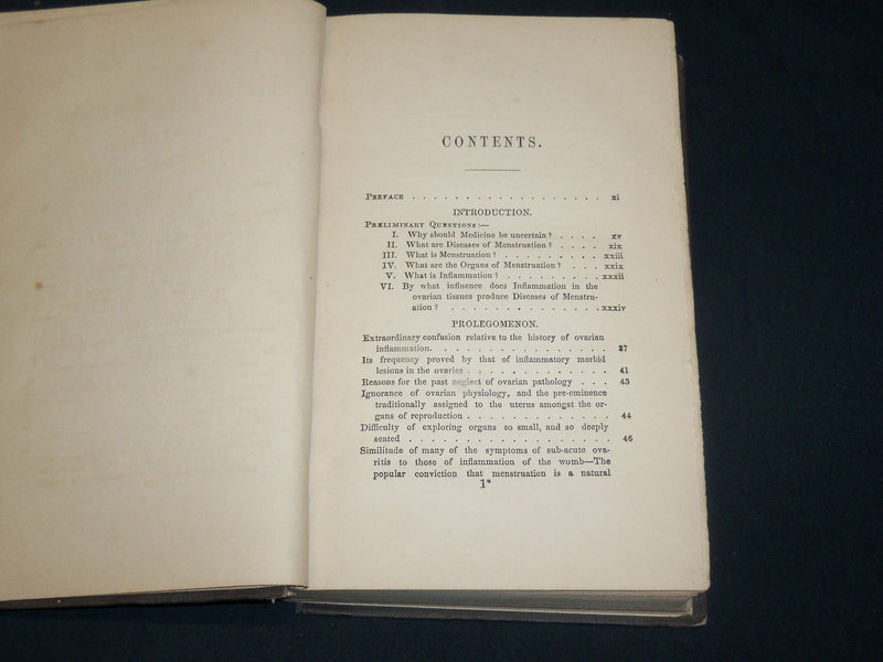 1851 DISEASES OF MENSTRUATION AND OVARIAN INFLAMMATION BOOK BY TILT - KD 2763Q