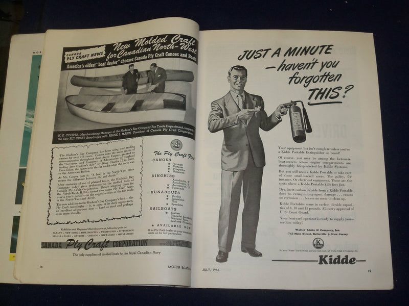 1946 JULY MOTOR BOATING MAGAZINE - THE YACHTSMEN'S MAGAZINE - B 6614