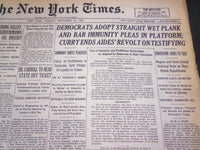 1930 SEPTEMBER 30 NEW YORK TIMES - DEMOCRATS ADOPT STRAIGHT WET PLANK - NT 4929