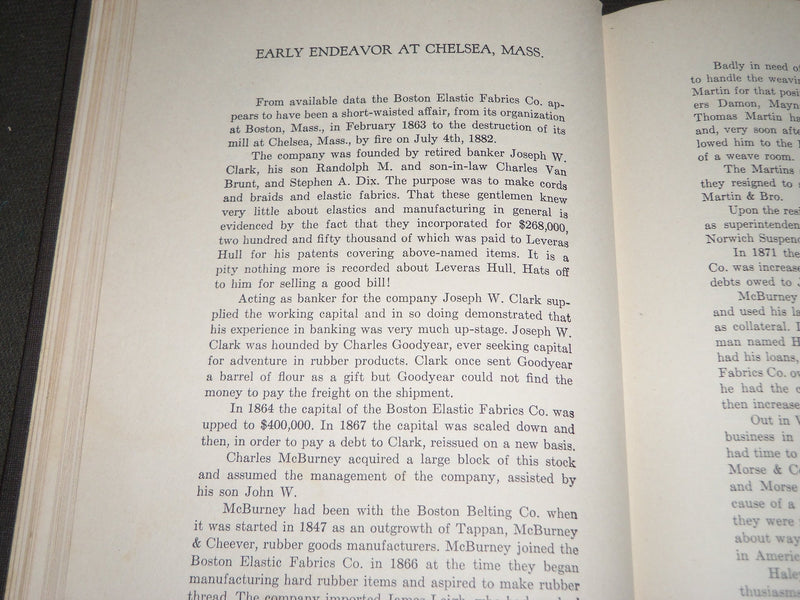 1946 THE HISTORY AND ROMANCE OF ELASTIC WEBBING BOOK - INSCRIBED - KD 4816