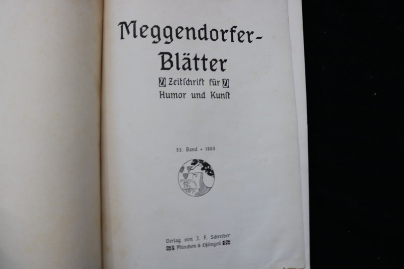 1903 MEGGENDORFER BLATTER - HUMOR UND KUNST SOFTCOVER BOOK - K 2896