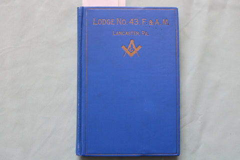 1929 BY-LAWS OF LEDGE NO. 43 HARDCOVER BOOK - LANCASTER, PENNSYLVANIA - K 3341