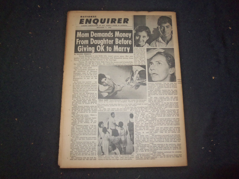 1966 DECEMBER 11 NATIONAL ENQUIRER NEWSPAPER- CLARK GABLE -DEAN MARTIN - NP 7431