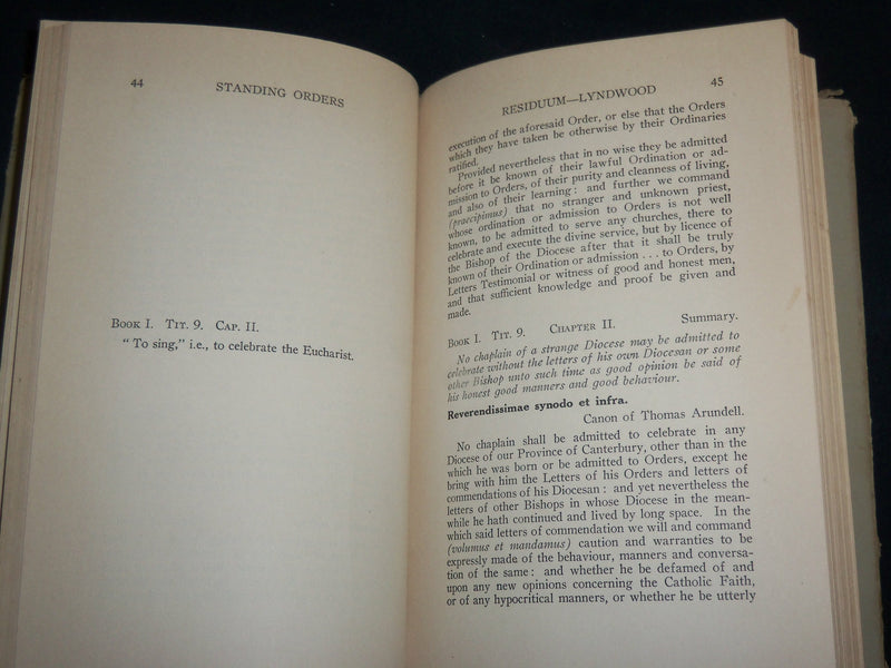 1934 STANDING ORDERS OF THE CHURCH OF ENGLAND HARDCOVER BOOK - KD 7062