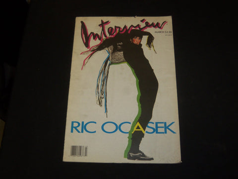 1987 MARCH INTERVIEW MAGAZINE - RIC OCASEK COVER - SP 3227
