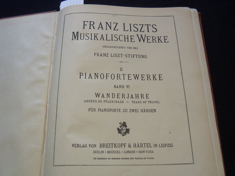 1914-1916 FRANZ LISZTS MUSIKALISCHE WERKE BOUND VOLUME LOT OF 2 - KD 1870C