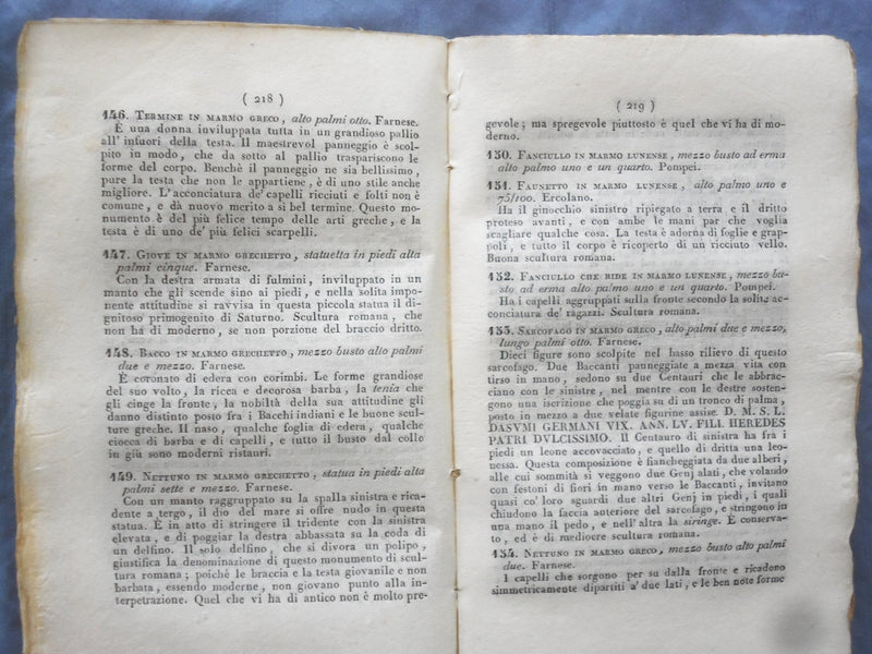 1842 IL REGAL MUSEO BORBONICO SOFTCOVER BOOK BY G. FINATI - ITALIAN - K 305