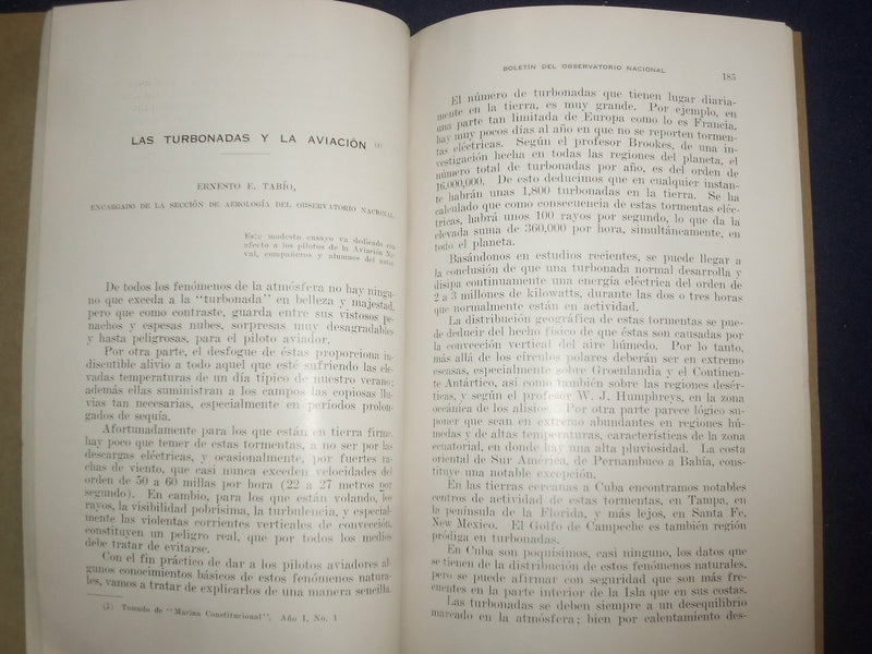 1936-1937 BOLETIN DEL OBSERVATORIO NACIONAL - LOT OF 3 - SPANISH TEXT - J 6006
