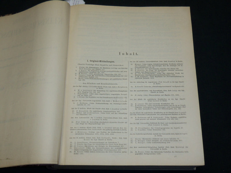 1902 JAN-DEC BERLINER KLINISCHE WOCHENSCHRIFT MAGAZINE BOUND VOLUME - R 491