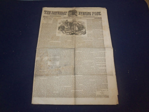 1857 APRIL 18 THE SATURDAY EVENING POST NEWSPAPER - THE ATLANTIC CABLE - NP 5055
