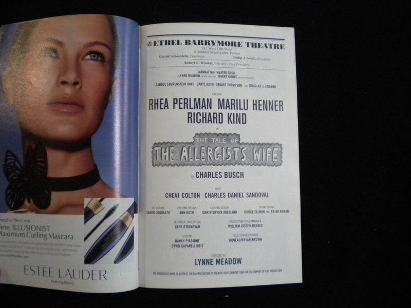 2002 THE TALE OF THE ALLERGIST'S WIFE PLAYBILL - MARILU HENNER SIGNED - J 8262