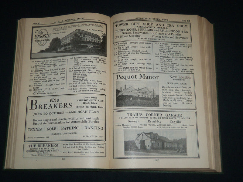 1923 AUTOMOBILE ALA GREEN BOOK - VOLUME 1 - STATES & TRUCK LINES - KD 5551