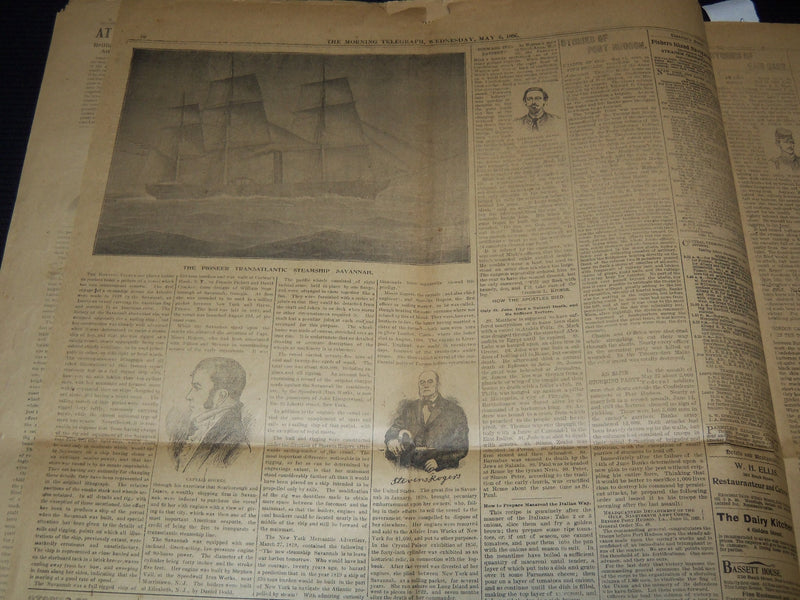 1896 MAY 6 MORNING TELEGRAPH NEWSPAPER - 250TH ANNIVERSARY - NP 2152F