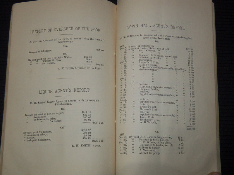 1888 ANNUAL REPORTS OF THE TOWN OFFICERS OF PETERBOBO, NEW HAMPSHIRE - K 3096