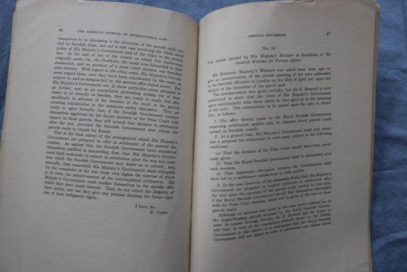 1917 JANUARY AMERICAN JOURNAL OF INTERNATIONAL LAW - SUPPLEMENT - K 2978