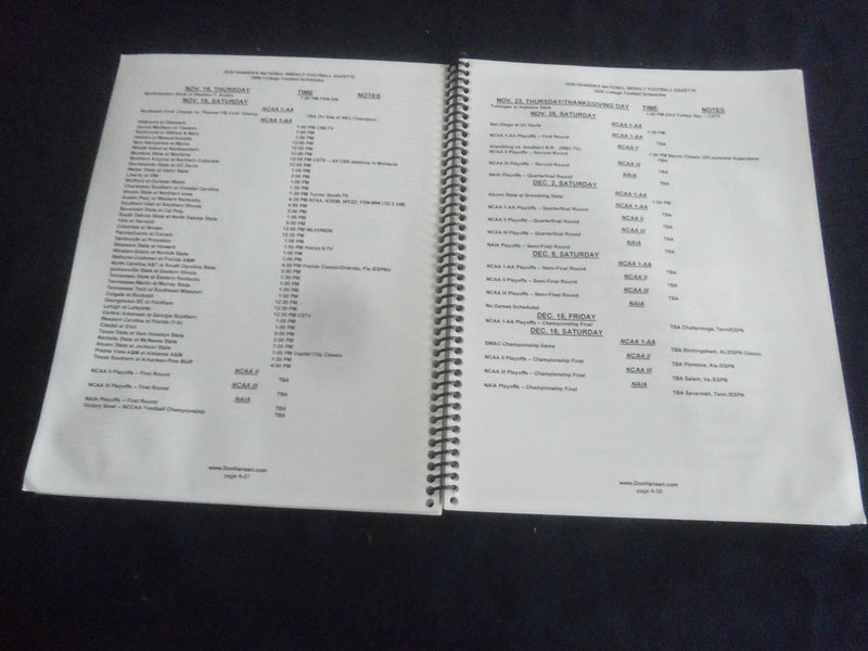 2006 DON HANSEN'S NATIONAL WEEKLY FOOTBALL GAZETTE & SCHEDULES - ST 659K