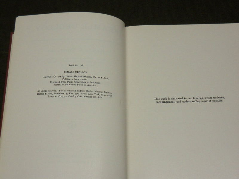 1969 FEMALE UROLOGY HARDCOVER BOOK BY DRS. RIDLEY & EVERETT - KD 6265