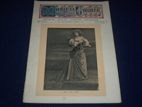 1907 DECEMBER 11 MUSICAL COURIER MAGAZINE - MME. JANE NORIA COVER - ADS - J 1256