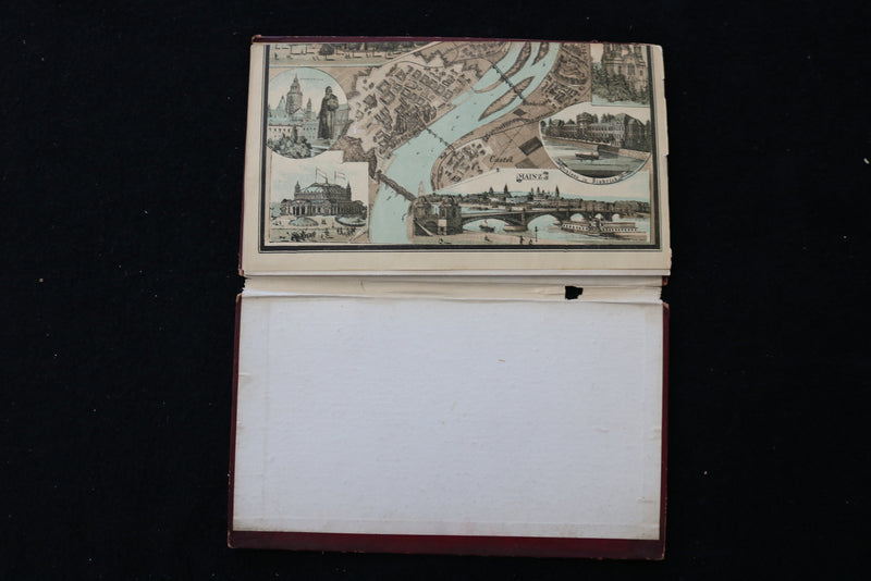 1900'S PANORAMA VOM RHEIN MAINZ-COLN FOLD-OUT HARDCOVER BOOK - K 2360