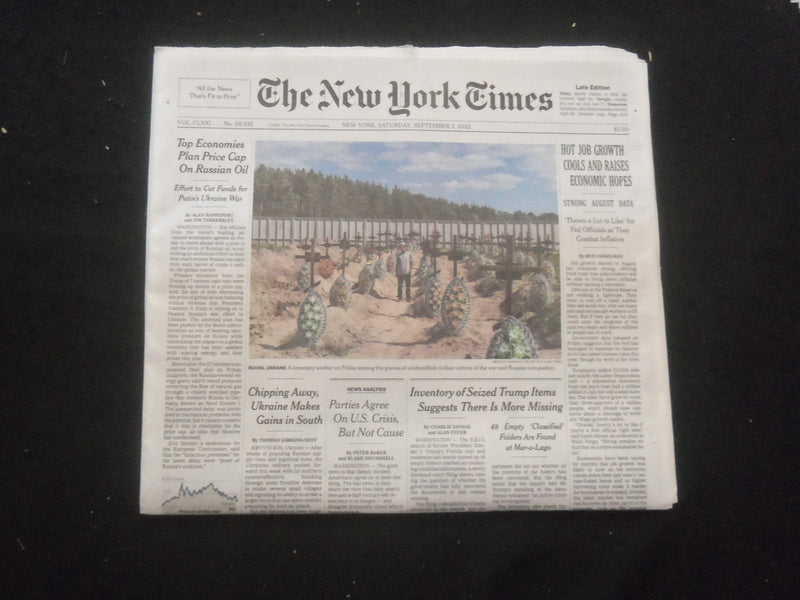 2022 SEPTEMBER 3 NEW YORK TIMES -HOT JOB GROWTCH COOLS AND RAISES ECONOMIC HOPES