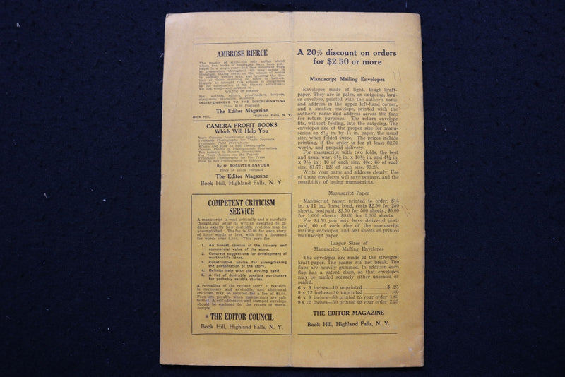 1936 NOVEMBER THE EDITOR JOURNAL - SOFTCOVER BOOK - K 2938
