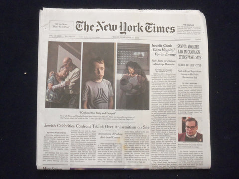 2023 NOVEMBER 17 NEW YORK TIMES -ETHICS PANEL: SANTOS VIOLATED LAW IN CAMPAIGN