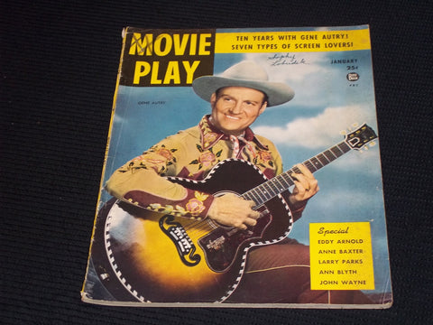 1950 JANUARY MOVIE PLAY MAGAZINE - GENE AUTRY FRONT COVER - E 15146