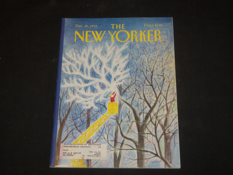 1993 DECEMBER 20 THE NEW YORKER MAGAZINE - ILLUSTRATED COVER - NY 1614