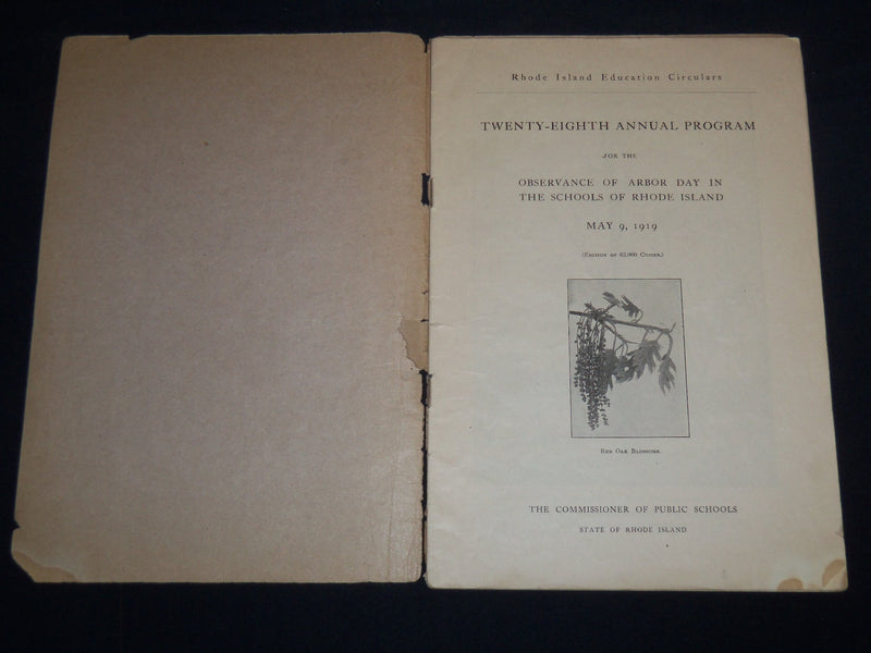 1919 MAY 9 RHODE ISLAND ARBOR DAY 28TH ANNUAL PROGRAM - J 8641