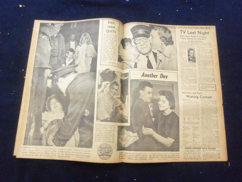 1958 JUNE 21 BOSTON RECORD AMERICAN NEWSPAPER- JIMMY FOXX HEART ATTACK - NP 6265
