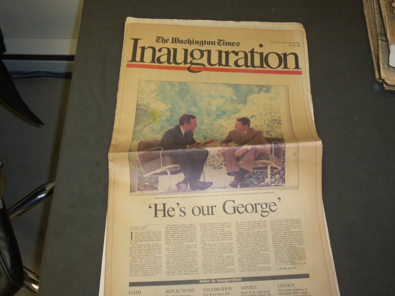 1989 JANUARY 19 WASHINGTON TIMES NEWSPAPER - GEORGE BUSH INAUGURATION - NP 3270