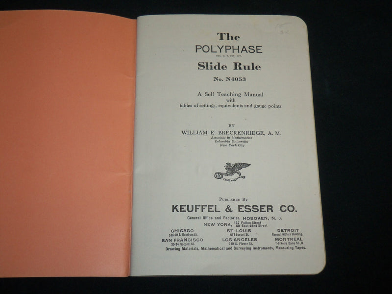 1944-1945 KEUFFEL & ESSER SLIDE RULE MANUALS & PRICELIST LOT OF 3 - J 6746