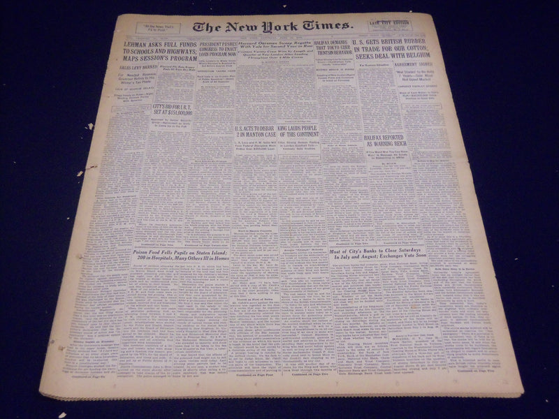 1939 JUNE 24 NEW YORK TIMES - HARVARD OARSMEN SWEEP REGATTA WITH YALE - NT 483