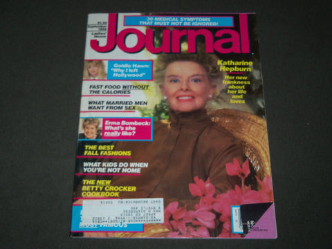 1986 SEPTEMBER LADIES' HOME JOURNAL MAGAZINE - KATHARINE HEPBURN COVER - B 3139