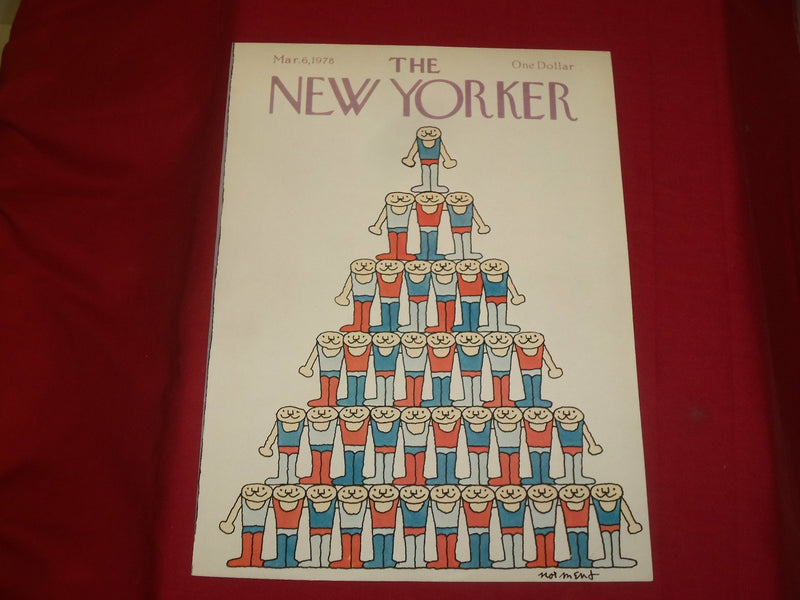 1978 MARCH 6 NEW YORKER MAGAZINE FRONT COVER ONLY - GREAT ART FOR FRAMING
