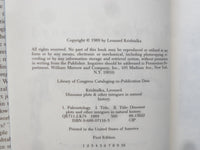 1989 DINOSAUR PLOTS HARDCOVER BOOK BY LEONARD KRISHTALKA - SIGNED - KD 9315