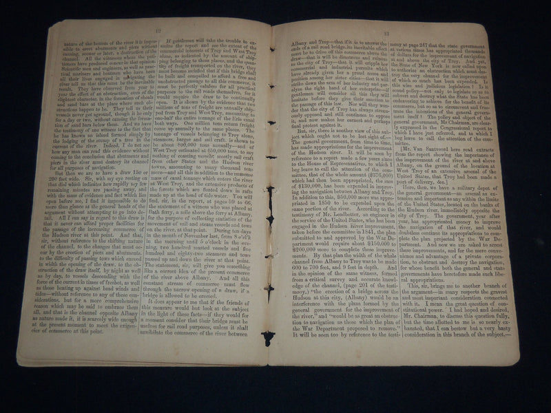 1856 G. VAN SANTVOORD SPEECH - CONSTRUCTION OF A BRIDGE HUDSON RIVER - J 8994
