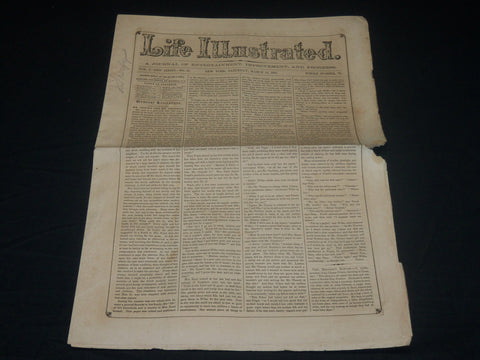 1856 MARCH 15 LIFE ILLUSTRATED NEWSPAPER - EVERETT UPON WASHINGTON - NP 4802