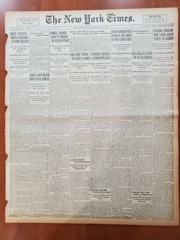 1921 JANUARY 10 NEW YORK TIMES-DANIELS ORDERS INQUIRY OF BALLOON FLIGHT- NT 8089