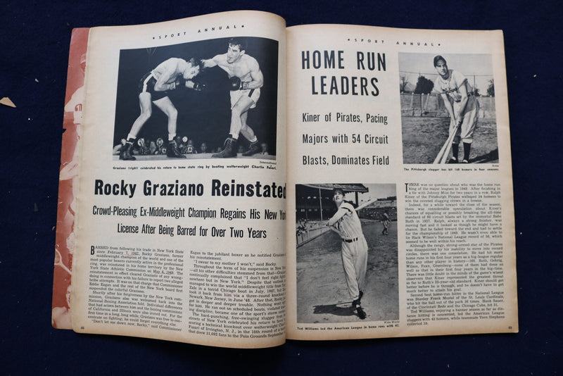 1950 SPORT ANNUAL MAGAZINE - TOMMY HENRICH-EZZARD CHARLES COVER - E 11873