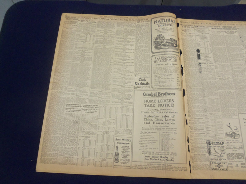 1918 AUGUST 31 NEW YORK TIMES - FRENCH TAKE HILL NEAR NOYON - NT 9195