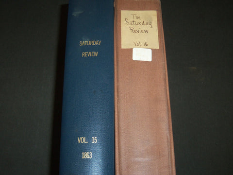 1863 SATURDAY REVIEW 2 BOUND VOLUMES - COMPLETE YR- PUBLISHED IN LONDON - R 1083