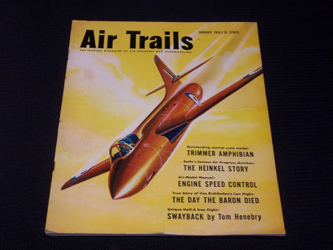 1954 JANUARY AIR TRAILS MAGAZINE - TRIMMER AMPHIBIAN COVER - E 7038