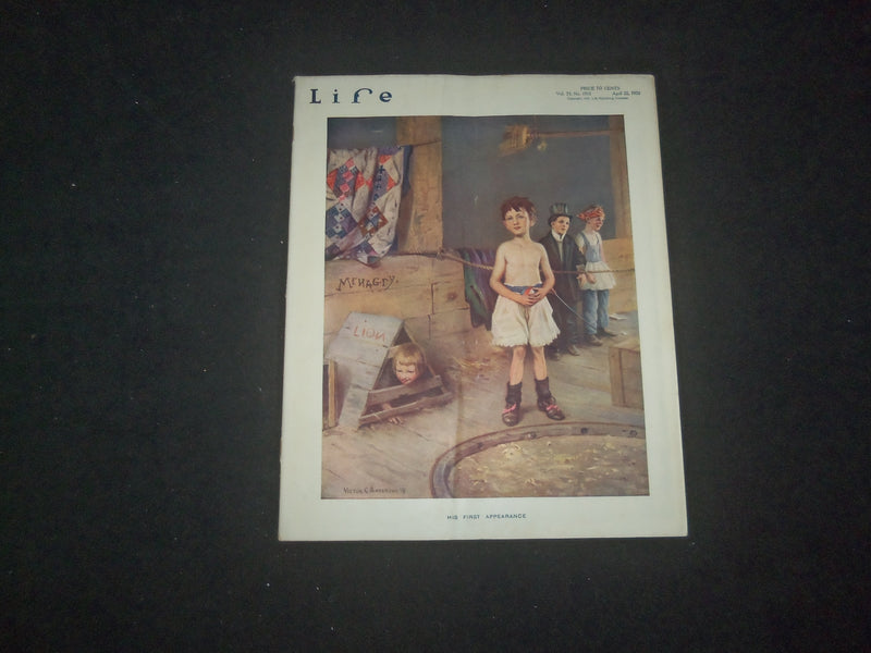 1920 APRIL 22 LIFE MAGAZINE - HIS FIRST APPEARANCE - L 770U