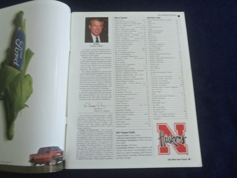 2002 OCT 12 FOOTBALL PROGRAM - UNIV OF NEBRASKA VS UNIV OF MISSOURI - ST 1116L
