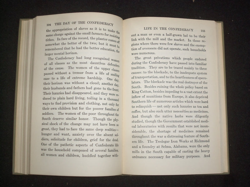 1919 THE DAY OF THE CONFEDERACY HARDCOVER BOOK BY NATHANIEL STEPHENSON - KD 9272