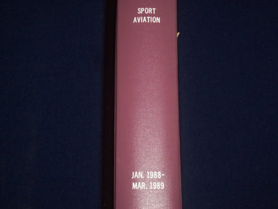 1988 JAN - 1989 MAR SPORT AVIATION MAGAZINE BOUND VOLUME - NICE PHOTOS - KD 3087