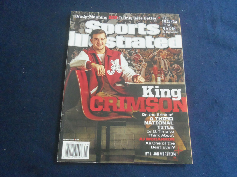 2013 NOV 25 SPORTS ILLUSTRATED MAGAZINE - ALABAMA'S AJ MCCARRON COVER - SP 1220B